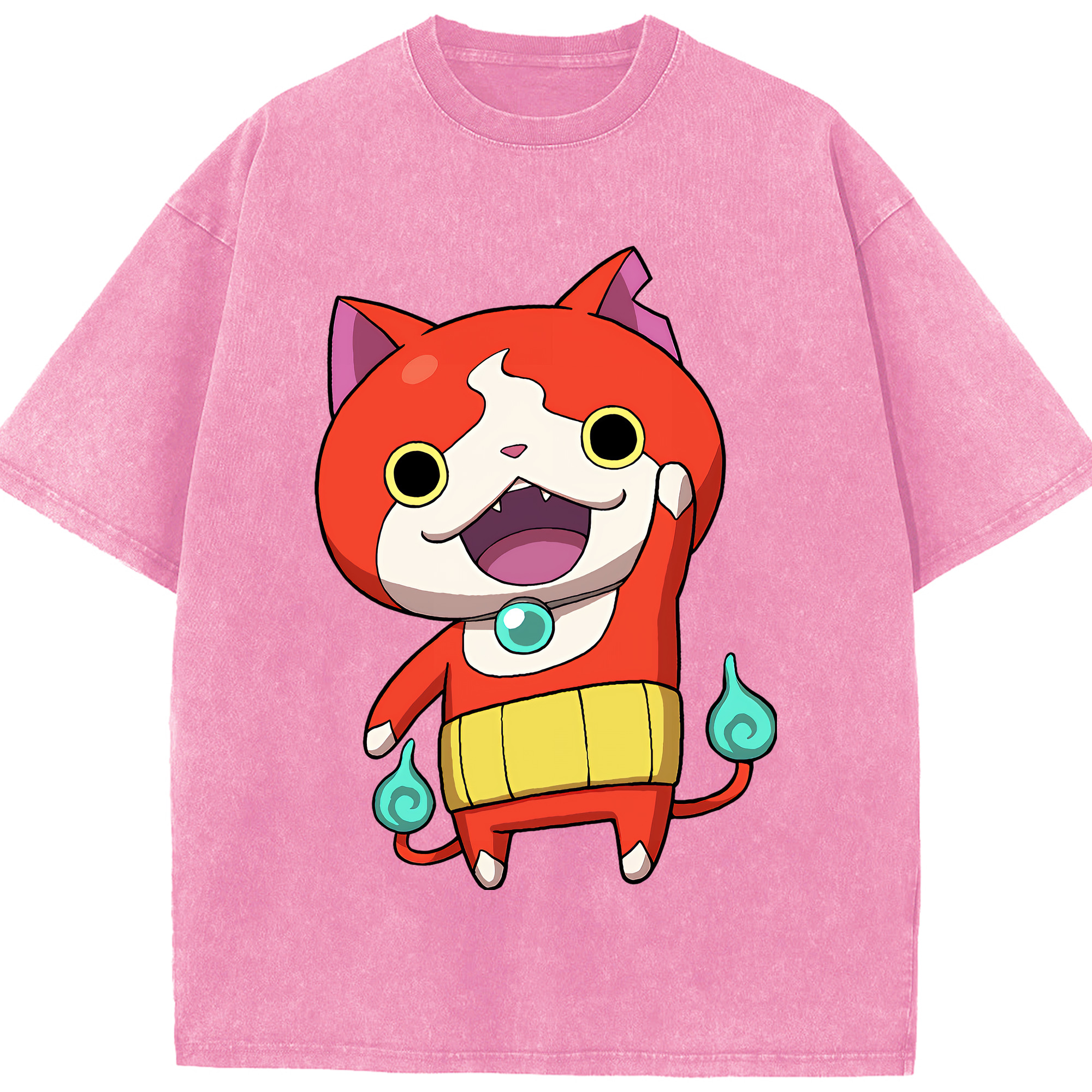 （画像用） 妖怪ウォッチ Yo-kai Watch 綿100% ヴィンテージ風 半袖Tシャツ（フロントプリント）